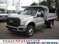 2011 Ingot Silver Metallic Ford F350 Super Duty XL Regular Cab 4x4 Chassis Dump Truck  photo #2