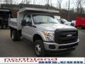 2011 Ingot Silver Metallic Ford F350 Super Duty XL Regular Cab 4x4 Chassis Dump Truck  photo #4