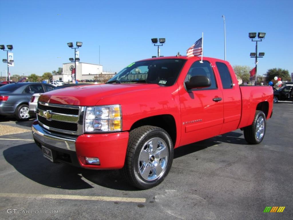 Victory Red 2008 Chevrolet Silverado 1500 LT Extended Cab Exterior Photo #40601673