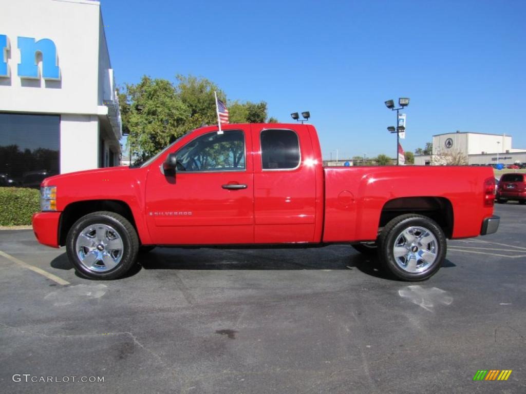 Victory Red 2008 Chevrolet Silverado 1500 LT Extended Cab Exterior Photo #40601685