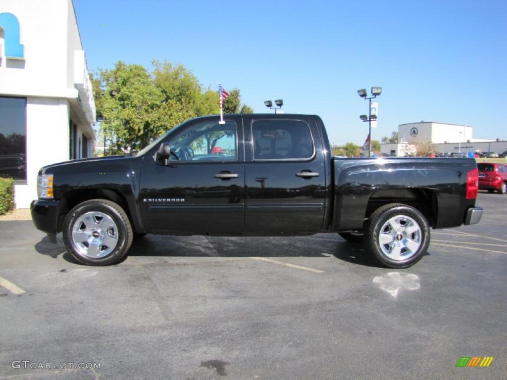Black 2009 Chevrolet Silverado 1500 LT Crew Cab Exterior Photo #40601993