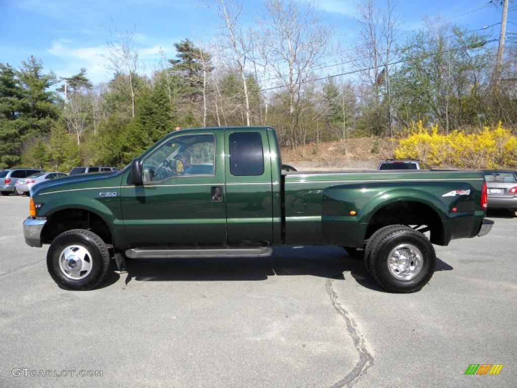 1999 F350 Super Duty XLT SuperCab 4x4 - Woodland Green Metallic / Medium Prairie Tan photo #3
