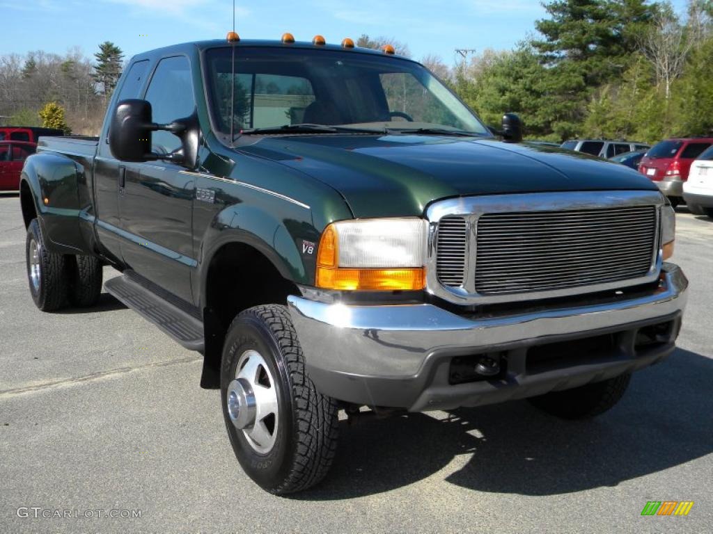 1999 F350 Super Duty XLT SuperCab 4x4 - Woodland Green Metallic / Medium Prairie Tan photo #12