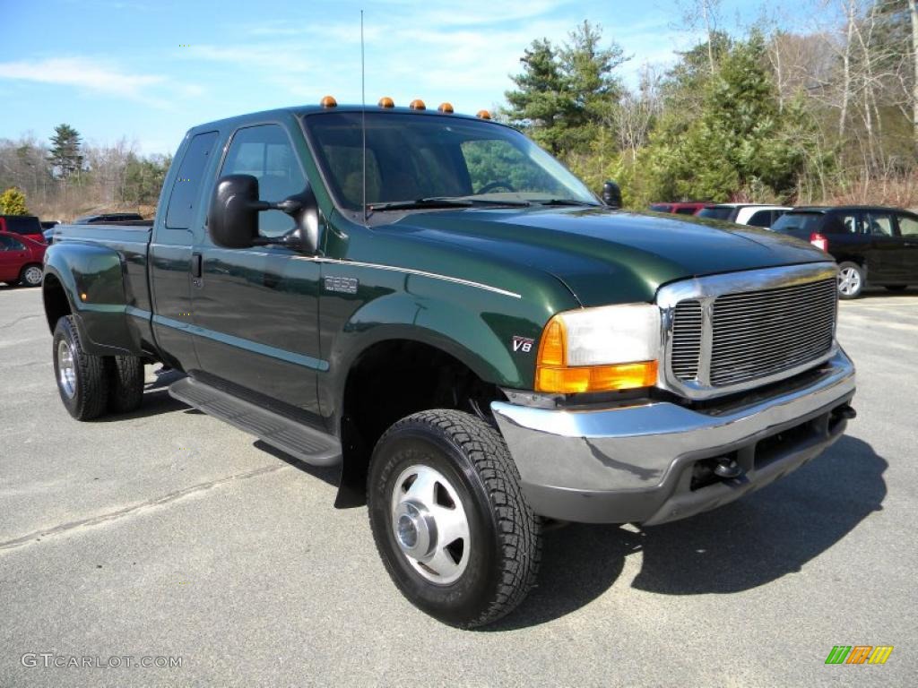 1999 F350 Super Duty XLT SuperCab 4x4 - Woodland Green Metallic / Medium Prairie Tan photo #14