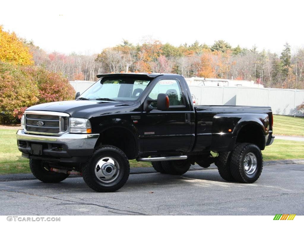 Black 2004 Ford F350 Super Duty XLT Regular Cab 4x4 Dually Exterior Photo #40603497