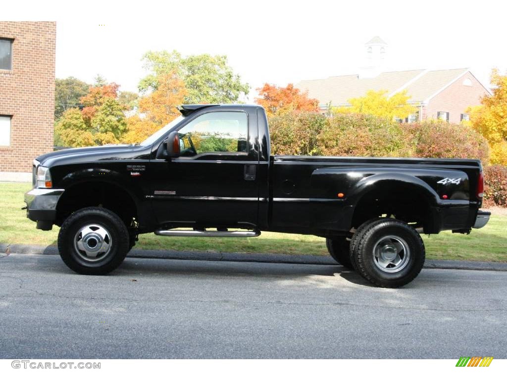 Black 2004 Ford F350 Super Duty XLT Regular Cab 4x4 Dually Exterior Photo #40603513