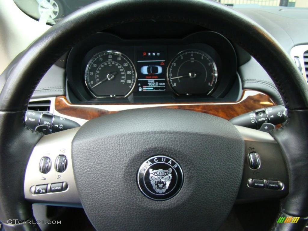 2008 Jaguar XK XK8 Convertible Charcoal Steering Wheel Photo #40603965