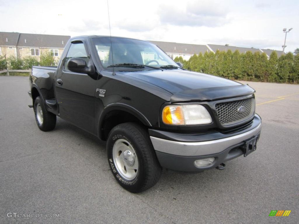 2000 F150 XLT Regular Cab 4x4 - Black / Medium Graphite photo #7