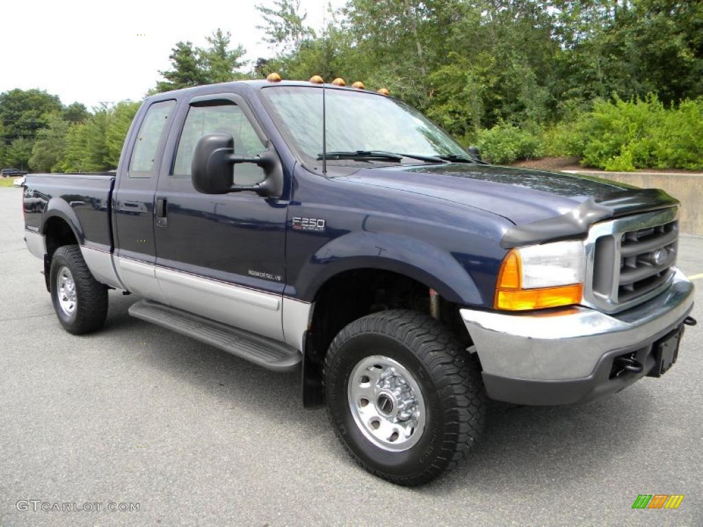 True Blue Metallic 2001 Ford F250 Super Duty XLT SuperCab 4x4 Exterior Photo #40605045