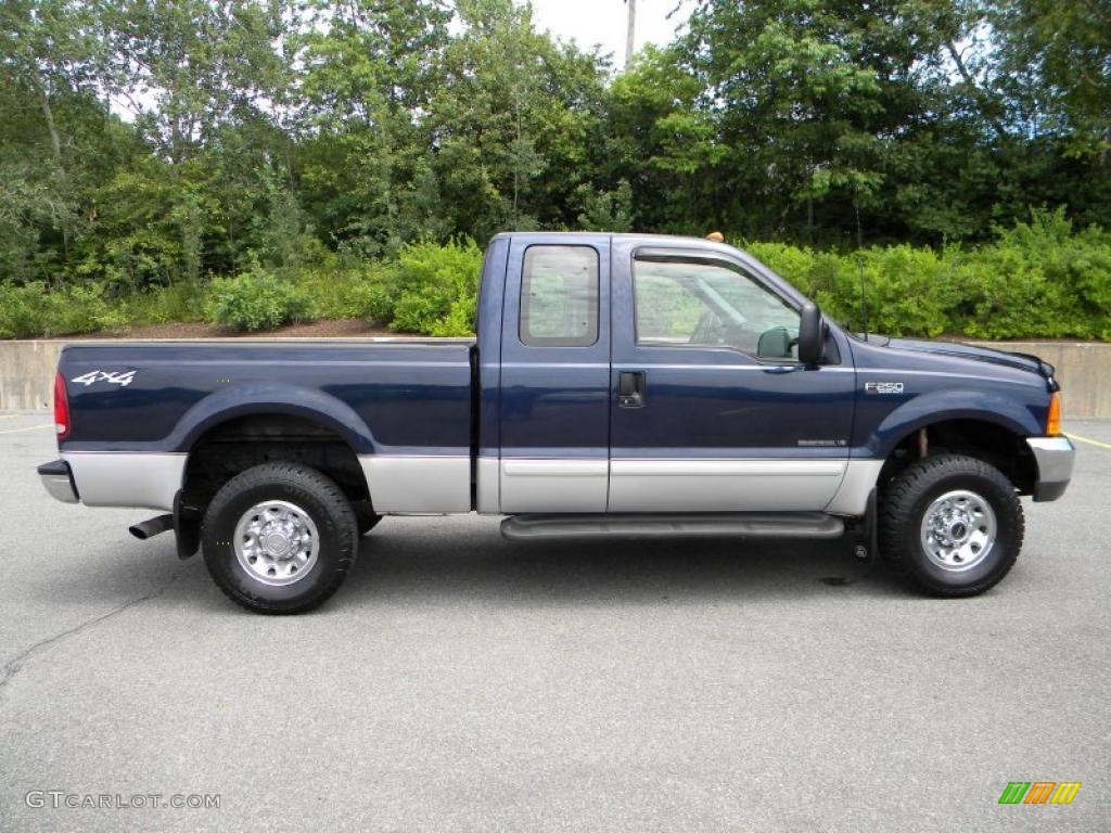 True Blue Metallic 2001 Ford F250 Super Duty XLT SuperCab 4x4 Exterior Photo #40605085