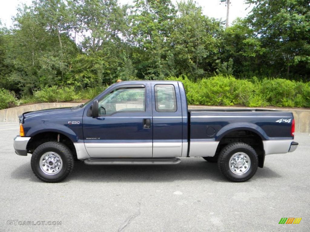 2001 F250 Super Duty XLT SuperCab 4x4 - True Blue Metallic / Medium Graphite photo #4