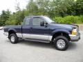 2001 True Blue Metallic Ford F250 Super Duty XLT SuperCab 4x4  photo #9