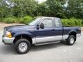 2001 True Blue Metallic Ford F250 Super Duty XLT SuperCab 4x4  photo #10