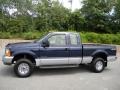 2001 True Blue Metallic Ford F250 Super Duty XLT SuperCab 4x4  photo #14