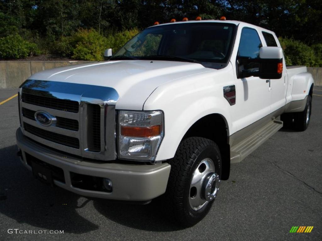 Oxford White 2008 Ford F350 Super Duty King Ranch Crew Cab 4x4 Dually Exterior Photo #40606201