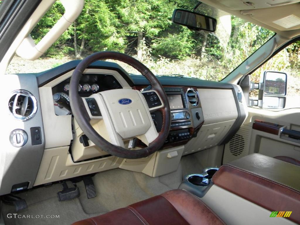 2008 Ford F350 Super Duty King Ranch Crew Cab 4x4 Dually Chaparral Brown Dashboard Photo #40606805