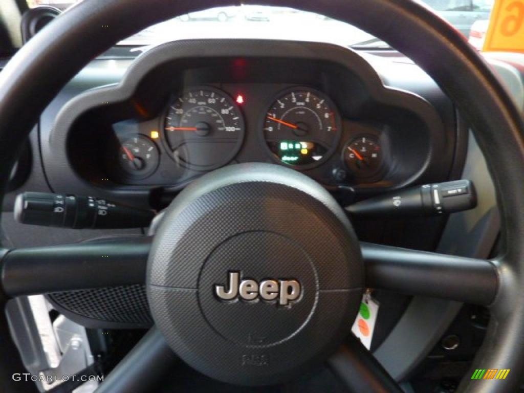 2009 Jeep Wrangler Unlimited X 4x4 Dark Slate Gray/Medium Slate Gray Steering Wheel Photo #40606865