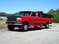 1996 Vermillion Red Ford F350 XLT Crew Cab 4x4  photo #16