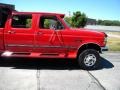 1996 Vermillion Red Ford F350 XLT Crew Cab 4x4  photo #80