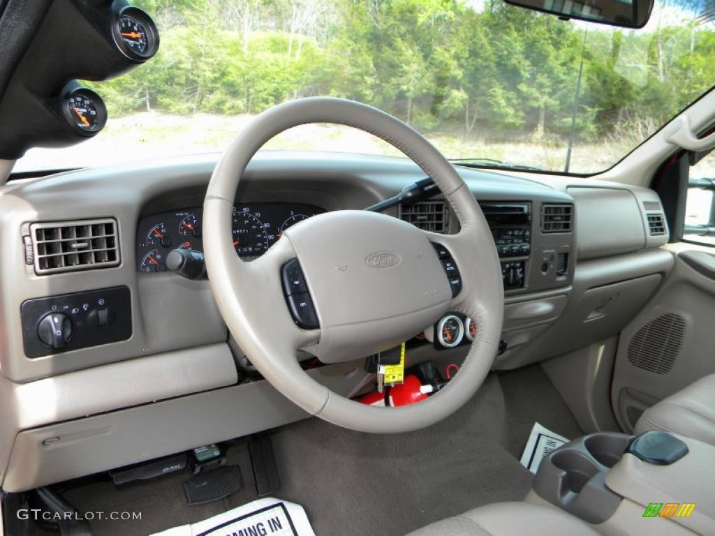 Medium Parchment Interior 2001 Ford F250 Super Duty Lariat SuperCab 4x4 Photo #40611845