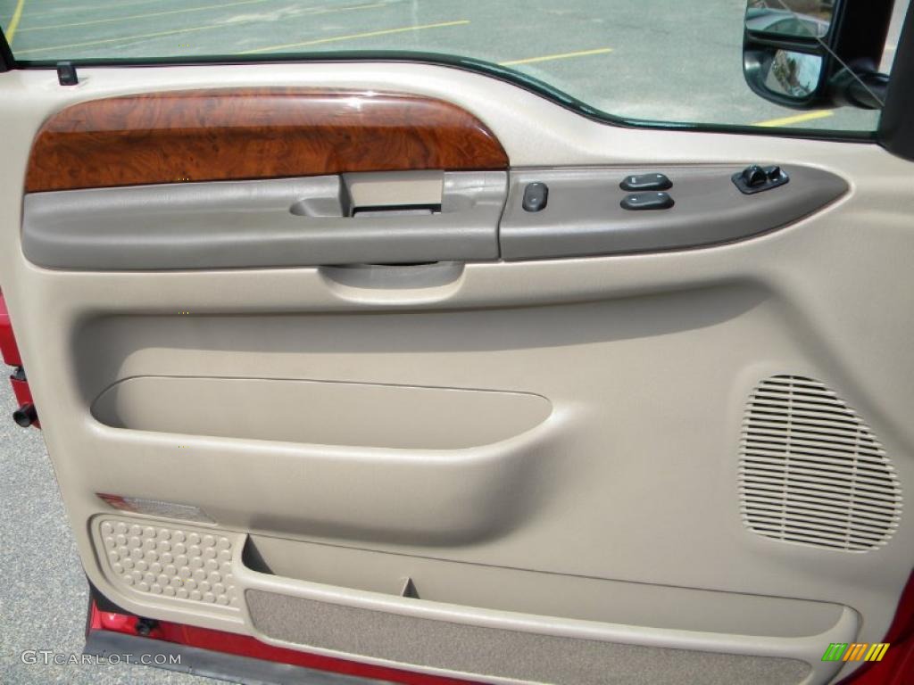 2001 Ford F250 Super Duty Lariat SuperCab 4x4 Medium Parchment Door Panel Photo #40611865