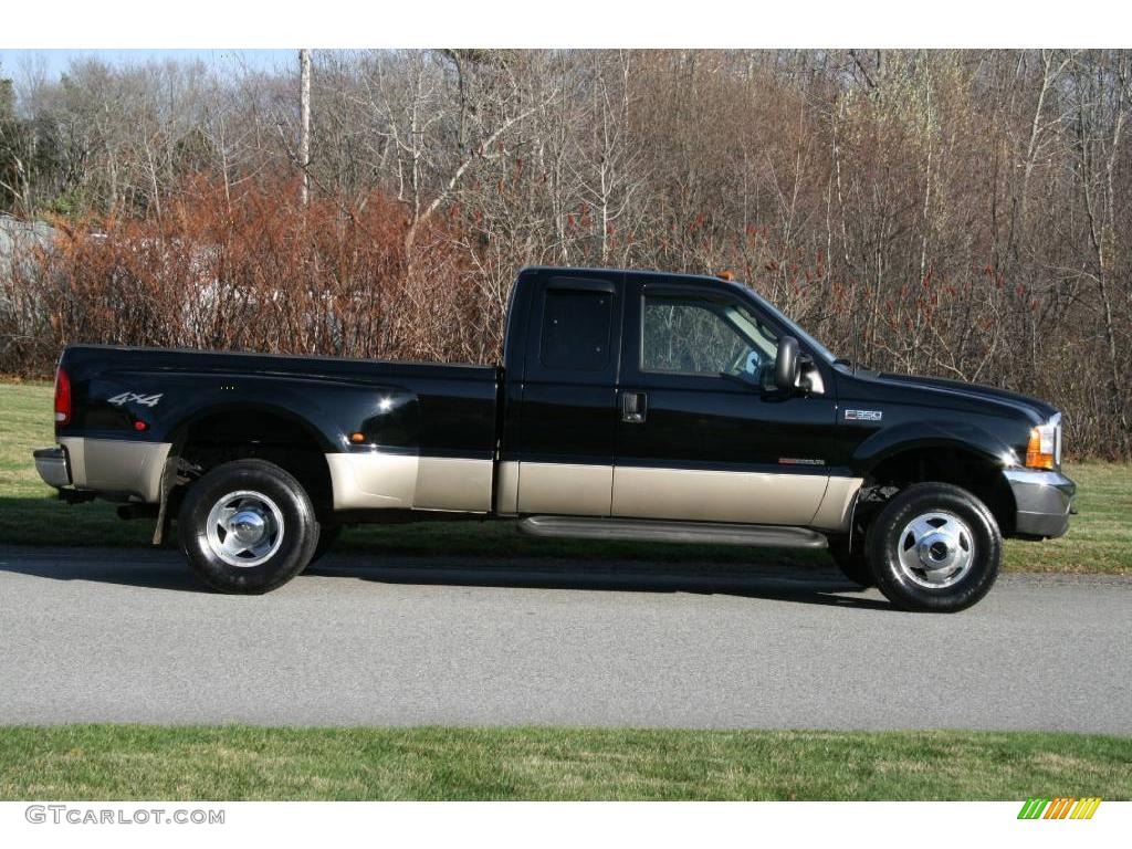 Black 2000 Ford F350 Super Duty Lariat Extended Cab 4x4 Dually Exterior Photo #40612565