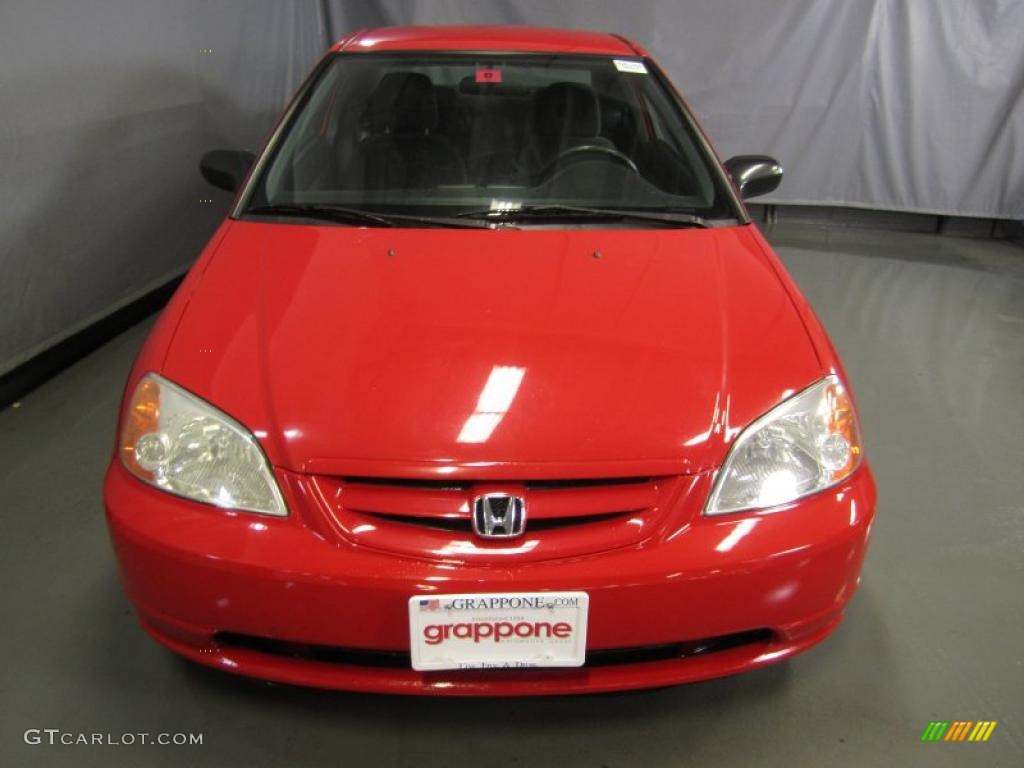 2002 Civic DX Coupe - Rally Red / Black photo #2