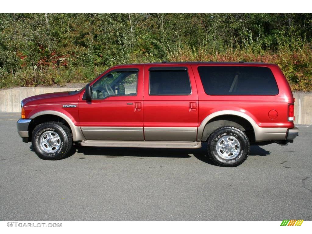 2001 Excursion Limited 4x4 - Toreador Red Metallic / Medium Parchment photo #3