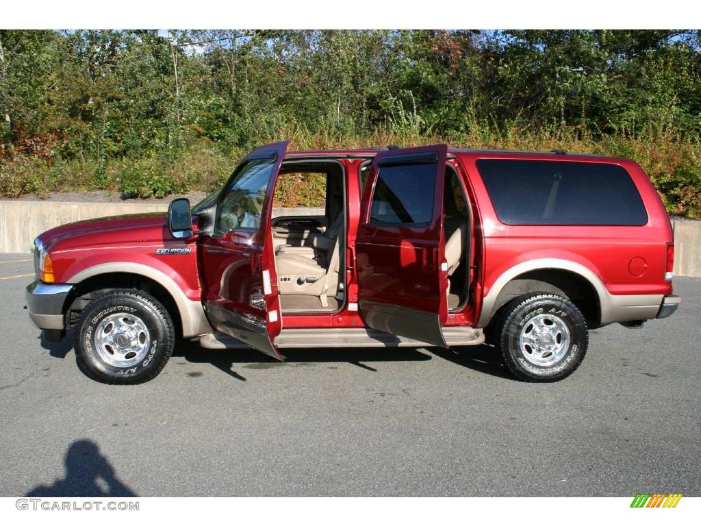 2001 Excursion Limited 4x4 - Toreador Red Metallic / Medium Parchment photo #7