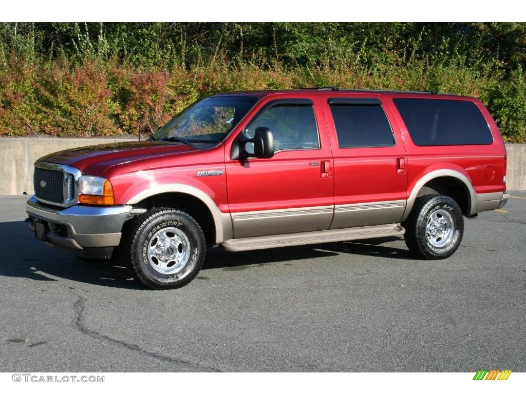 2001 Excursion Limited 4x4 - Toreador Red Metallic / Medium Parchment photo #13