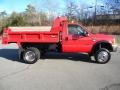 2000 Red Ford F550 Super Duty XL Regular Cab 4x4 Dump Truck  photo #6