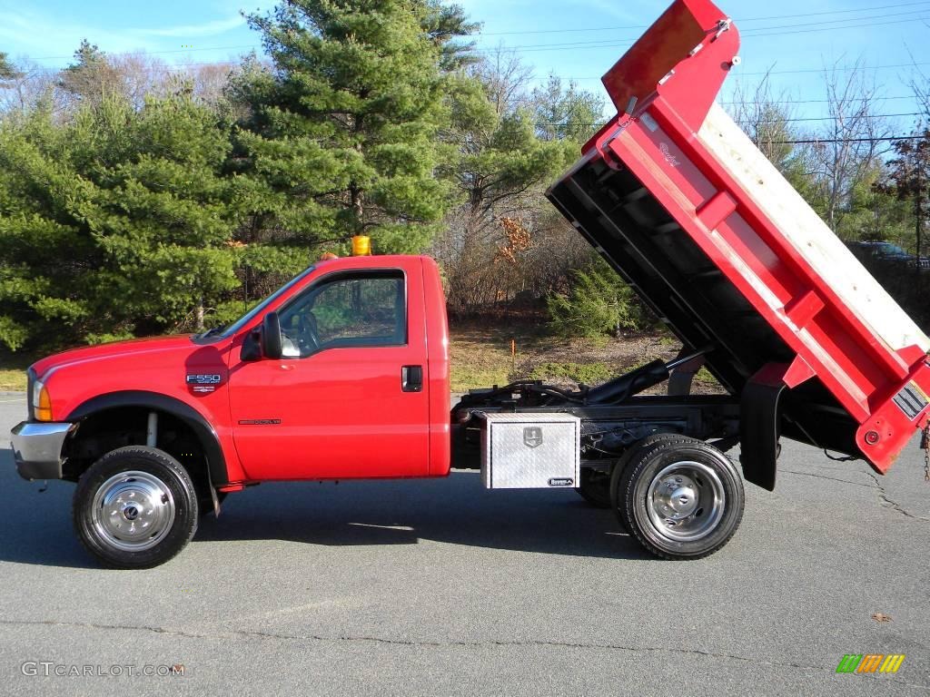 2000 F550 Super Duty XL Regular Cab 4x4 Dump Truck - Red / Medium Graphite photo #7