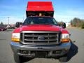 2000 Red Ford F550 Super Duty XL Regular Cab 4x4 Dump Truck  photo #14