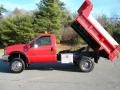 2000 Red Ford F550 Super Duty XL Regular Cab 4x4 Dump Truck  photo #18