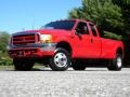 Red 2000 Ford F350 Super Duty Lariat Extended Cab 4x4 Dually