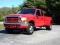 2000 Red Ford F350 Super Duty Lariat Extended Cab 4x4 Dually  photo #2