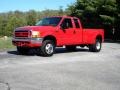 2000 Red Ford F350 Super Duty Lariat Extended Cab 4x4 Dually  photo #3