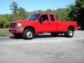 2000 Red Ford F350 Super Duty Lariat Extended Cab 4x4 Dually  photo #4