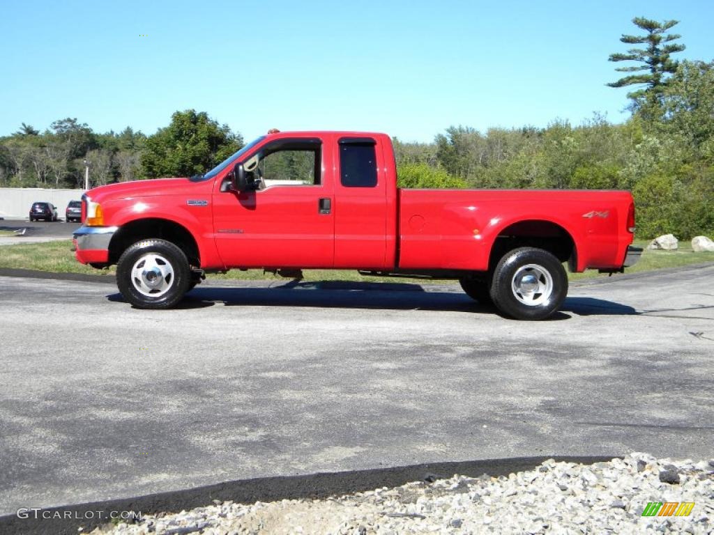 2000 F350 Super Duty Lariat Extended Cab 4x4 Dually - Red / Medium Parchment photo #6