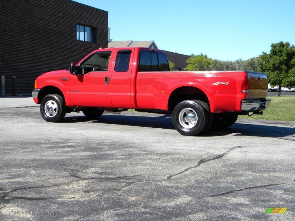 2000 F350 Super Duty Lariat Extended Cab 4x4 Dually - Red / Medium Parchment photo #7