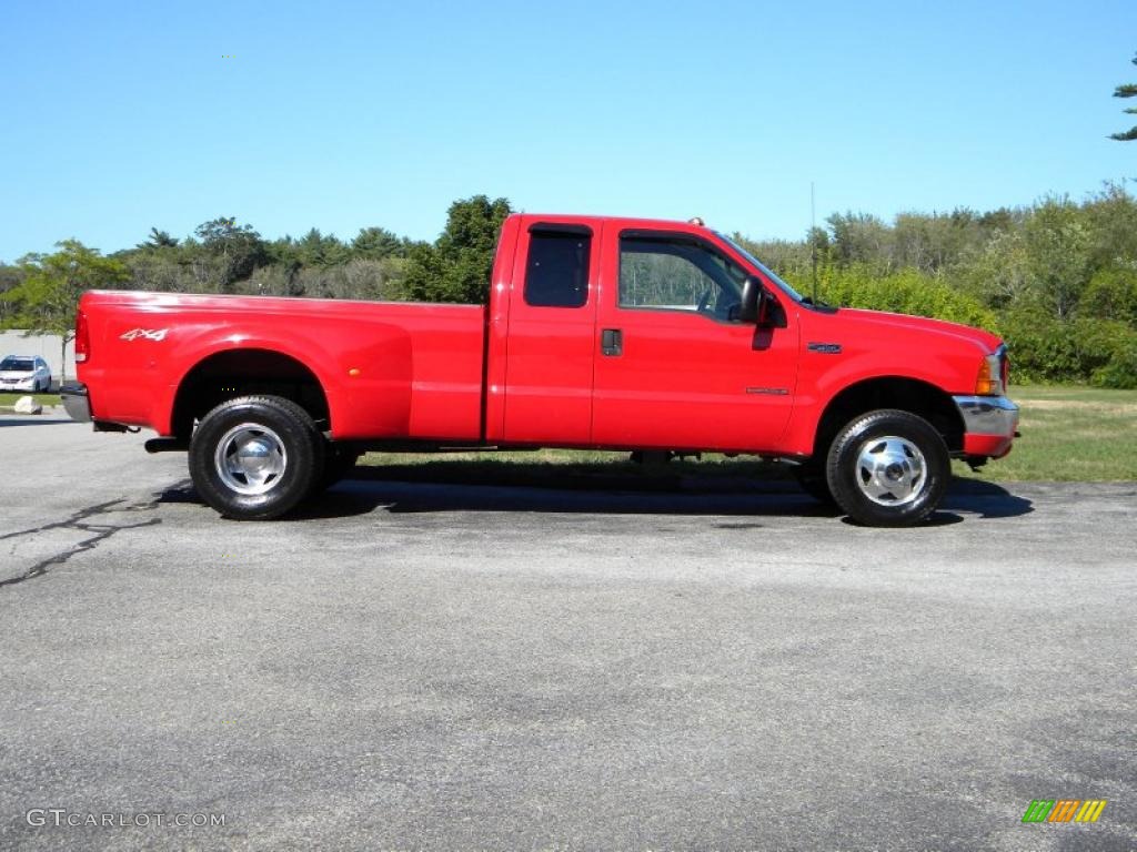 2000 F350 Super Duty Lariat Extended Cab 4x4 Dually - Red / Medium Parchment photo #15