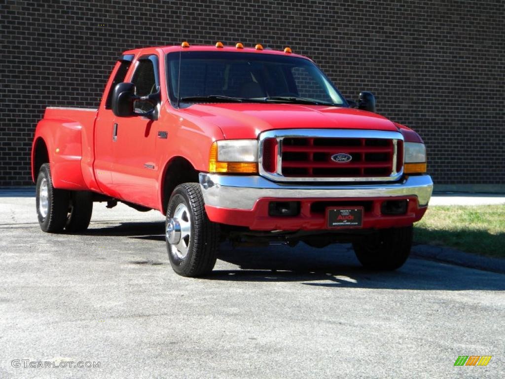 2000 F350 Super Duty Lariat Extended Cab 4x4 Dually - Red / Medium Parchment photo #18