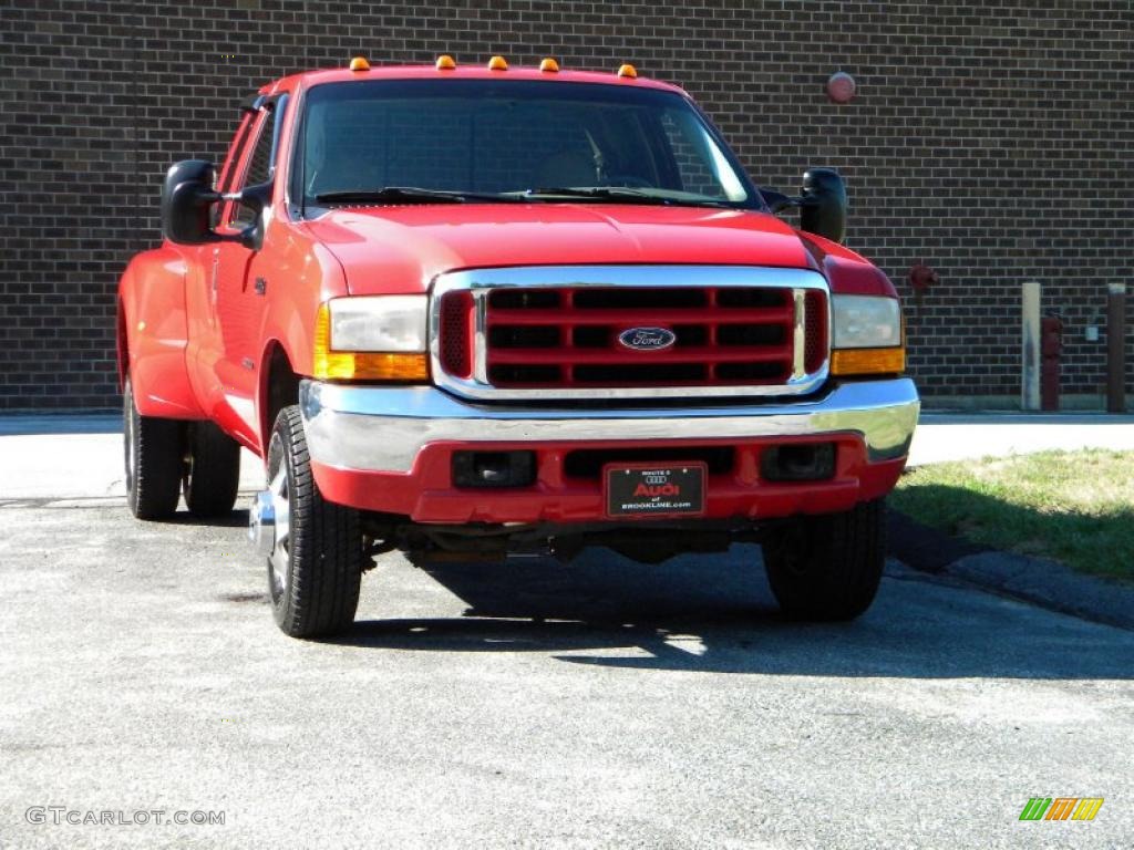 2000 F350 Super Duty Lariat Extended Cab 4x4 Dually - Red / Medium Parchment photo #19