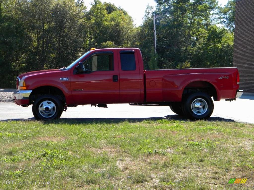 2000 F350 Super Duty Lariat Extended Cab 4x4 Dually - Red / Medium Parchment photo #23