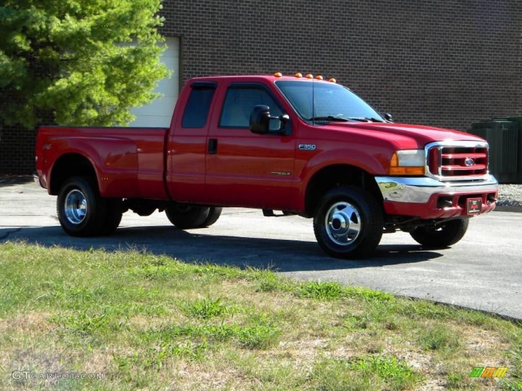 2000 F350 Super Duty Lariat Extended Cab 4x4 Dually - Red / Medium Parchment photo #31