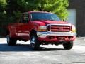 2000 Red Ford F350 Super Duty Lariat Extended Cab 4x4 Dually  photo #33