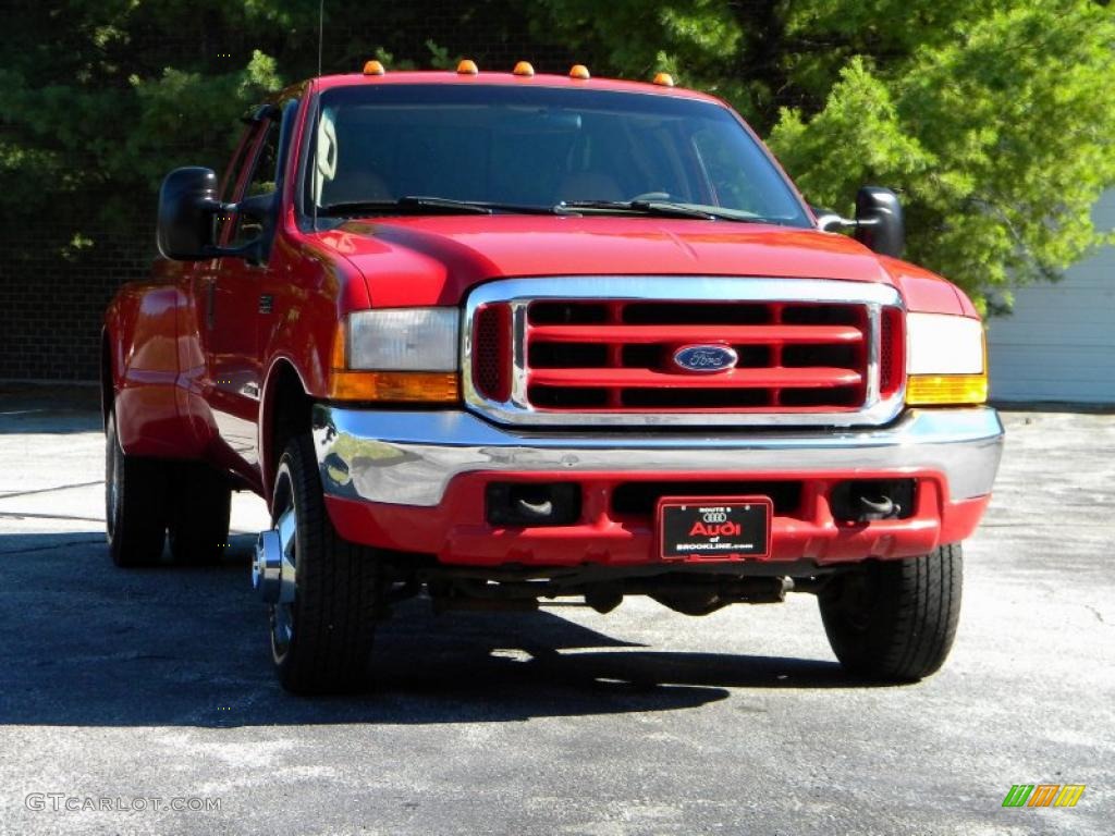 2000 F350 Super Duty Lariat Extended Cab 4x4 Dually - Red / Medium Parchment photo #34