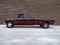  1997 Sierra 3500 SLE Crew Cab 4x4 Dually Dark Hunt Club Red Metallic