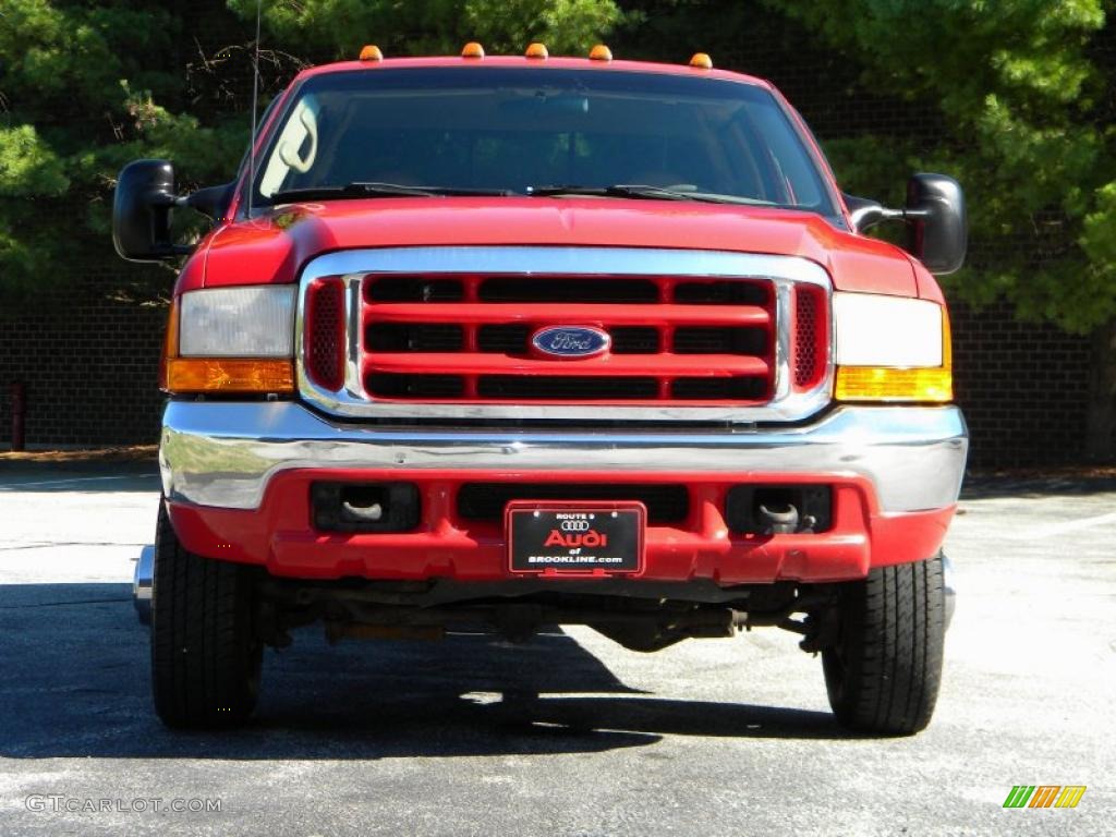 2000 F350 Super Duty Lariat Extended Cab 4x4 Dually - Red / Medium Parchment photo #35