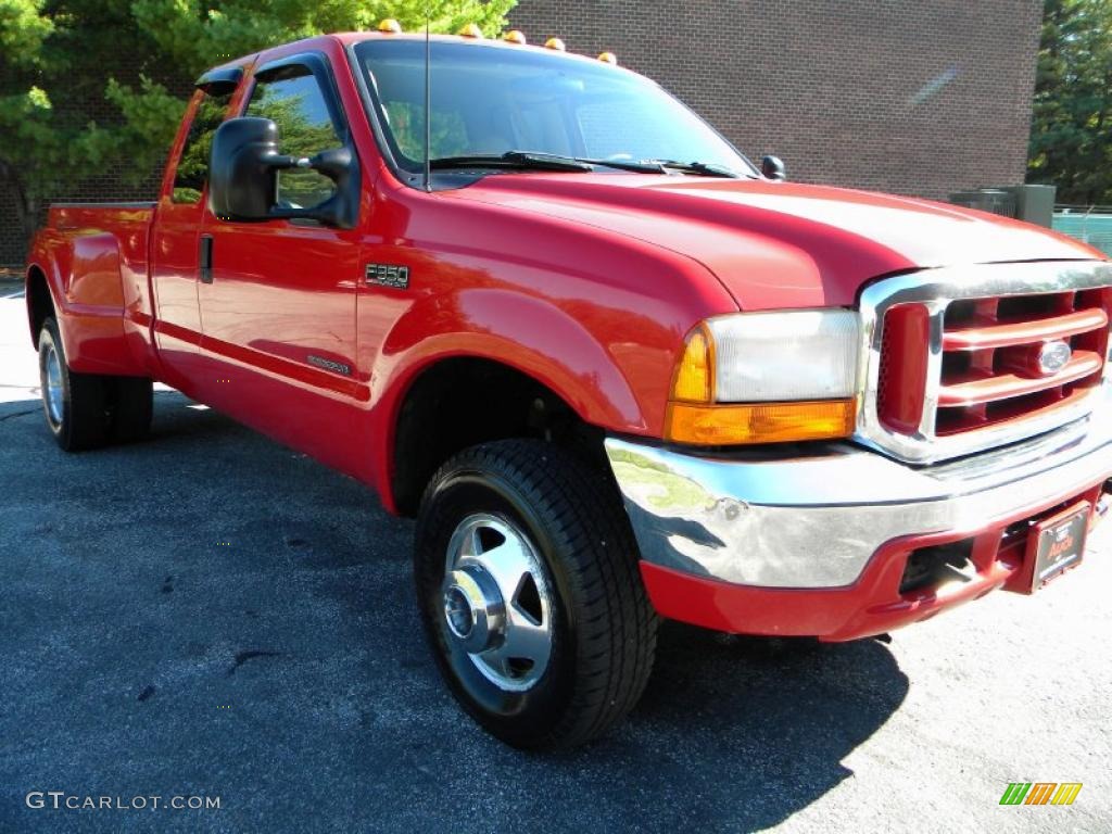 2000 F350 Super Duty Lariat Extended Cab 4x4 Dually - Red / Medium Parchment photo #36